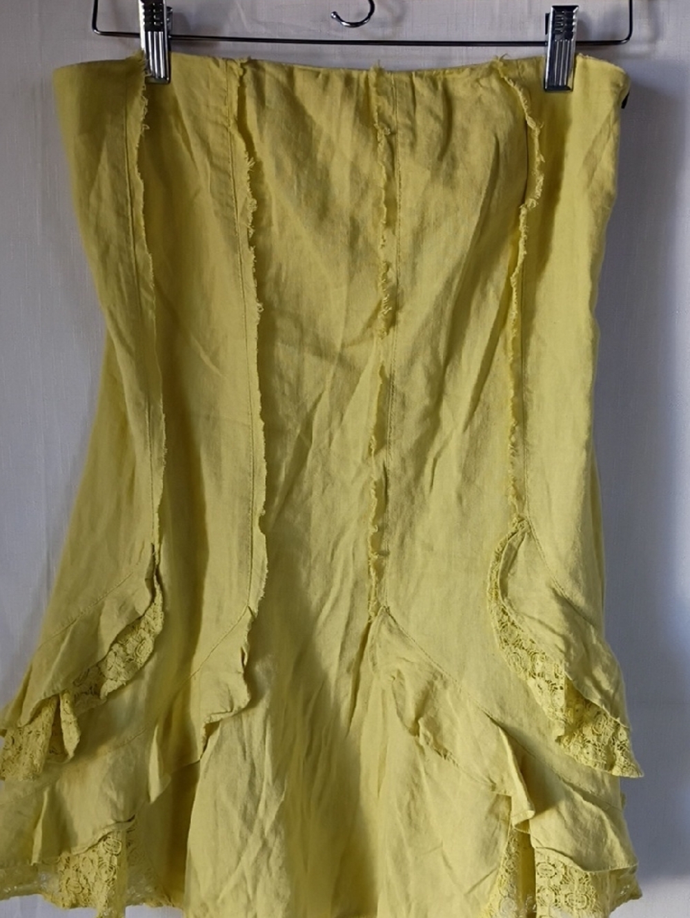Free People Women's Summer Serenade Mini Dress Ruffled Linen Size XS - Picture 4 of 11